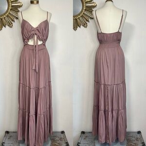 Mustard Seed Dusty Mauve Diamond Maxi Dress